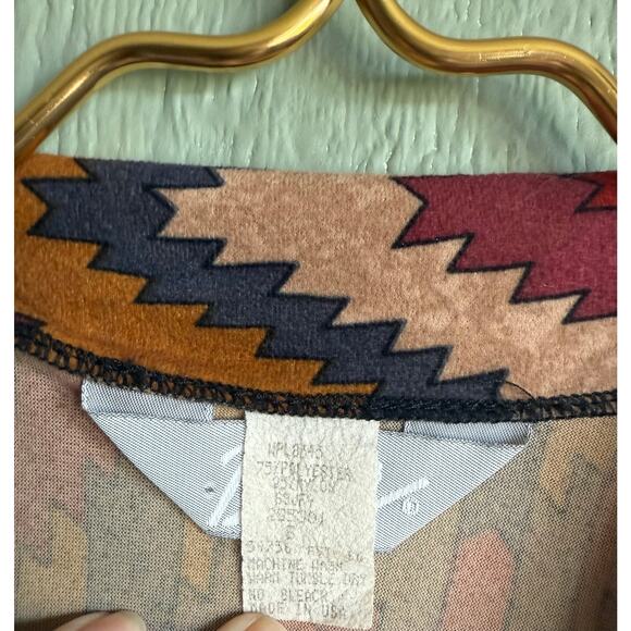 Vintage Blair Snap Closure Aztec Print Button Down, Small USA - Picture 6 of 7